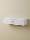 Beyaz Duvara Monte Dresuar | Halka Kulplu Tek Kapaklı %100 MDF Konsol | Şık ve Modern Dekoratif Raf (80 cm) (VST06)