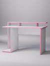 Beyaz Oyuncu Masası, %100 MDF, Profesyonel Gaming Oyuncu Masası, Pembe - Beyaz, 60x120cm
