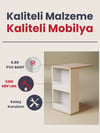 Dergilikli Raflı C Yan Sehpa, %100 MDF Sonoma/Beyaz 