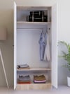 Detamob 2 Kapaklı Tek Kişilik Gardırop, %100 MDF Sonoma/Beyaz 