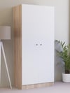 Detamob 2 Kapaklı Tek Kişilik Gardırop, %100 MDF Sonoma/Beyaz 