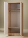 Detamob 2 Kapaklı Tek Kişilik Gardırop, %100 MDF Sonoma/Beyaz 