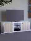 Detamob Beyaz Tv Ünitesi, 2 Kapaklı Raflı Tv Sehpası - 138cm MDF