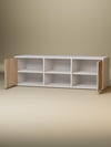 Detamob Beyaz Tv Ünitesi, 2 Kapaklı Raflı Tv Sehpası - 138cm MDF