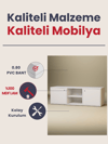 Detamob Beyaz Tv Ünitesi, 2 Kapaklı Raflı Tv Sehpası - 138cm MDF
