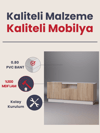 Detamob Lora Tv Ünitesi, Tv Sehpası, Beyaz/Sonoma & Karbon Gri/Sonoma
