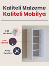 Kapaklı 4 Raflı İnce Banyo Dolabı, Çok Amaçlı Raflı İnce Kapaklı Dolap, MDF