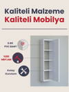Kapaklı Raflı Banyo Dolabı, İnce Çok Amaçlı Dolap 104x31cm