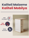Raflı C Yan Sehpa, %100 MDF Beyaz & Sonoma/Beyaz & Sonoma / Gri