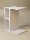 Raflı C Yan Sehpa, %100 MDF Beyaz & Sonoma/Beyaz & Sonoma / Gri
