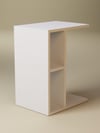 Raflı C Yan Sehpa, %100 MDF Beyaz & Sonoma/Beyaz & Sonoma / Gri