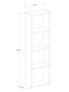 Raflı Dekoratif Kitaplık, Geniş Kitaplık, Ofis Kitaplığı, Duvar Rafı %100MDF 104x31cm