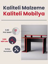 Siyah Oyuncu Masası, %100 MDF, Profesyonel Gaming Oyuncu Masası, 60x120cm