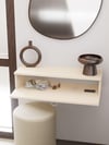 Vizon Rengi Duvara Monte Dresuar | Halka Kulplu Tek Kapaklı %100 MDF Konsol | Şık ve Modern Dekoratif Raf (80 cm) (VST06)