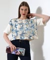 Çiçek Tül Detaylı Nakışlı Bluz T-shirt