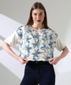 Çiçek Tül Detaylı Nakışlı Bluz T-shirt