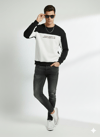 Erkek Bisiklet Yaka Çift İplikli Baskılı İçi Pamuklu Sweatshirt