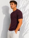 Erkek Bisiklet Yaka Kısa Kollu Esnek Örme Triko T-Shirt 26091