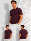Erkek Bisiklet Yaka Kısa Kollu Esnek Örme Triko T-Shirt 26091