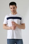 Erkek İki Renk Parçalı Bisiklet Yaka T-Shirt - Pamuklu Tişört