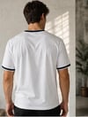 Erkek Kısa Kollu Bisiklet Yaka  Şerit Detaylı Düz Renk T-Shirt 4224