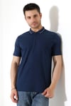 Erkek Polo Yaka Düz Renk Pamuklu Triko kısa kol T-shirt