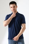 Erkek Polo Yaka Düz Renk Pamuklu Triko kısa kol T-shirt