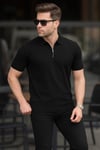 Erkek Polo Yaka Fermuarlı Triko T-shirt