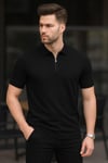 Erkek Polo Yaka Fermuarlı Triko T-shirt