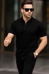 Erkek Polo Yaka Fermuarlı Triko T-shirt