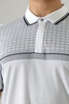 Fermuar Detaylı Desenli Pamuklu Polo Yaka T-shirt