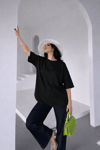 Kadın Bisiklet Yaka Basic Kısa Kollu Regular Rahat Kesim T-Shirt 6644