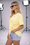 Kadın Bisiklet Yaka Kısa Kollu Gold Yan Toka Detaylı T-Shirt 5035