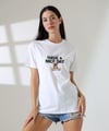 Kadın Ön Ve arka Ayıcık baskılı Bisiklet Yaka t-shirt