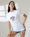 Kadın Ön Ve arka Ayıcık baskılı Bisiklet Yaka t-shirt