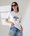 Kadın Ön Ve arka Ayıcık baskılı Bisiklet Yaka t-shirt