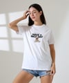 Kadın Ön Ve arka Ayıcık baskılı Bisiklet Yaka t-shirt