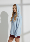 Kadın Üç İplik Baskılı Kapüşonlu İçi Pamuklu Yumuşak Dokulu Regular Kesim Sweatshirt