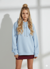 Kadın Üç İplik Baskılı Kapüşonlu İçi Pamuklu Yumuşak Dokulu Regular Kesim Sweatshirt