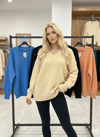 Kadın V Yaka Oversize Basic Kare Desenli Fitilli  Triko Kazak - 6542