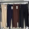 Kadın Yeni Sezon Düğme Detaylı Krep Kumaş Bol Paça  Pantolon 4652
