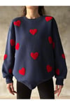 KALP NAKIŞLI 3 İPLİK ŞARDONLU SWEATSHIRT