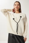 KETEN ÇİÇEKLİ OVERSIZE KAZAK