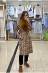 KUŞAKLI LEOPAR DESENLİ KÜRKLÜ KAŞE KABAN