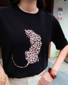 Leopar Hayvan Baskılı Oversıze Kadın T-SHIRT 