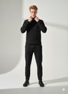 Unisex Fitilli Gömlek Yaka Fermuarlı Cepli Beli Lastikli Triko Alt Üst Takım