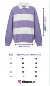 Unısex Gömlek Yaka Üç İplikli Düğmeli Yumuşak Dokulu Çift Renk Sweatshirt