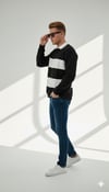 Unısex Gömlek Yaka Üç İplikli Düğmeli Yumuşak Dokulu Çift Renk Sweatshirt