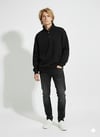 Unisex Regular Çift İplik Yumuşak Dokulu Düğmeli Sweatshirt