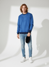Unısex Regular Fit Bisiklet Yaka Aslan Baskılı Üç İplik Cep Detaylı Lacivert Sweatshirt